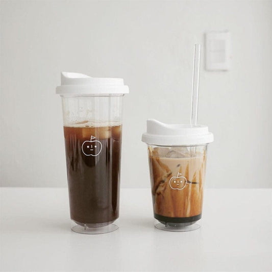 300ml Kawaii Boba Bear Glass Cup With Straw & Lid