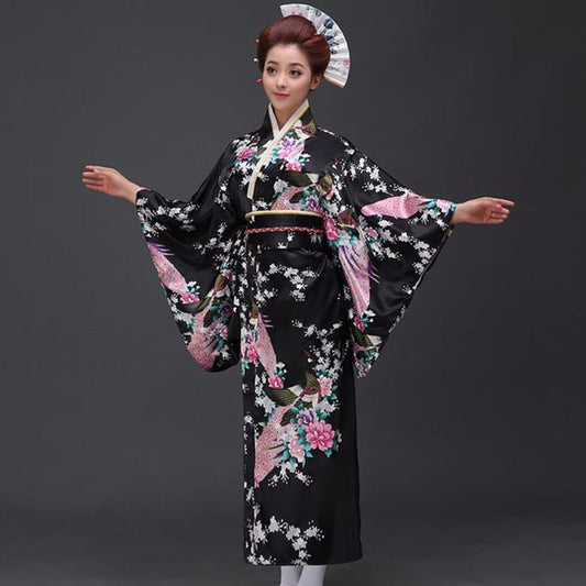 Japanese Cream Floral Black Men's Haori Yukata Kimono Jacket – Youeni