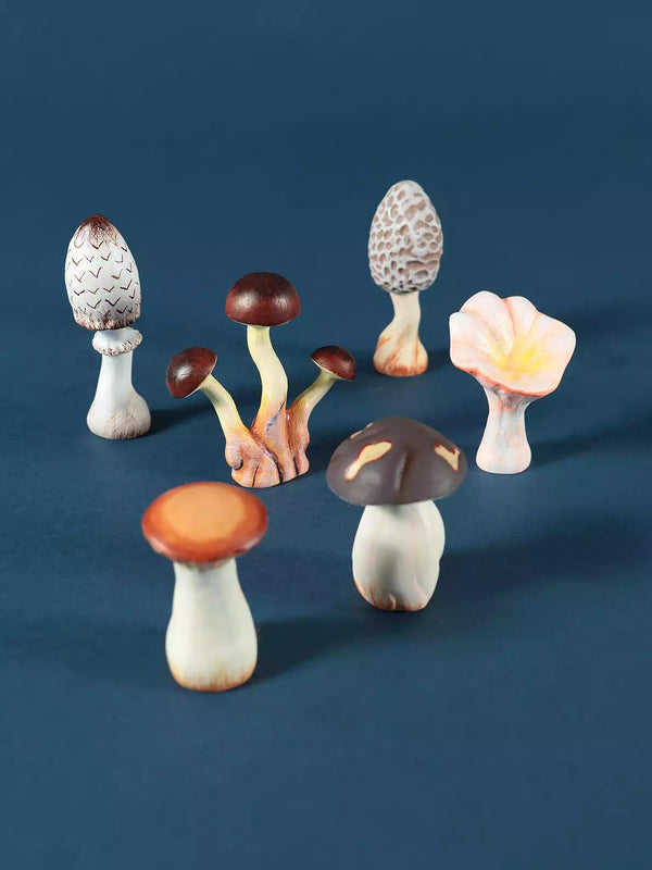 Set Of 3 Painted Wooden Mushrooms – Hudson & Vine