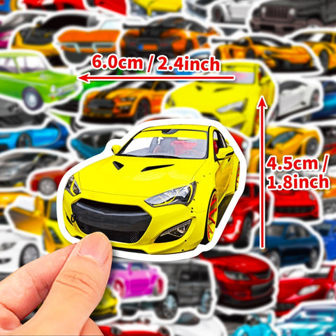 (50 pcs) Cool Sport Car Stickers Waterproof Vinyl Scrapbook Decorative Stickers