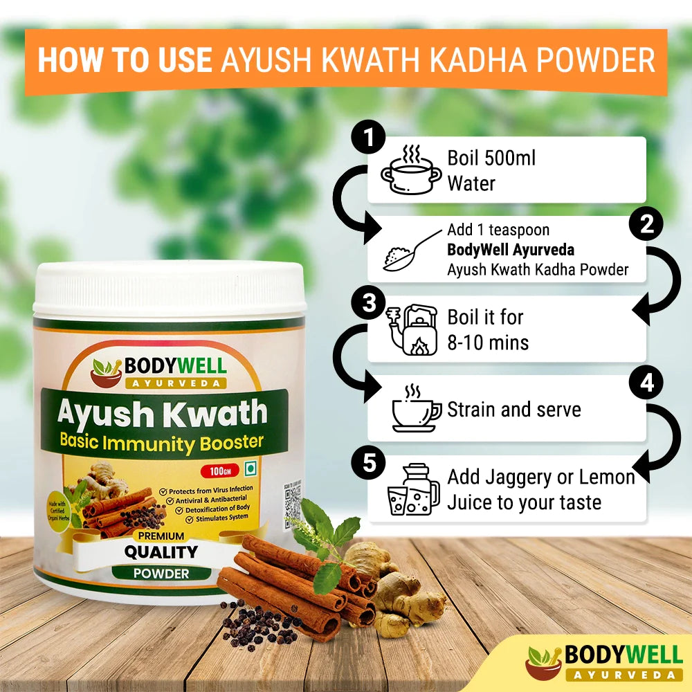 How to Use / Dosage Ayush Kwath Powder