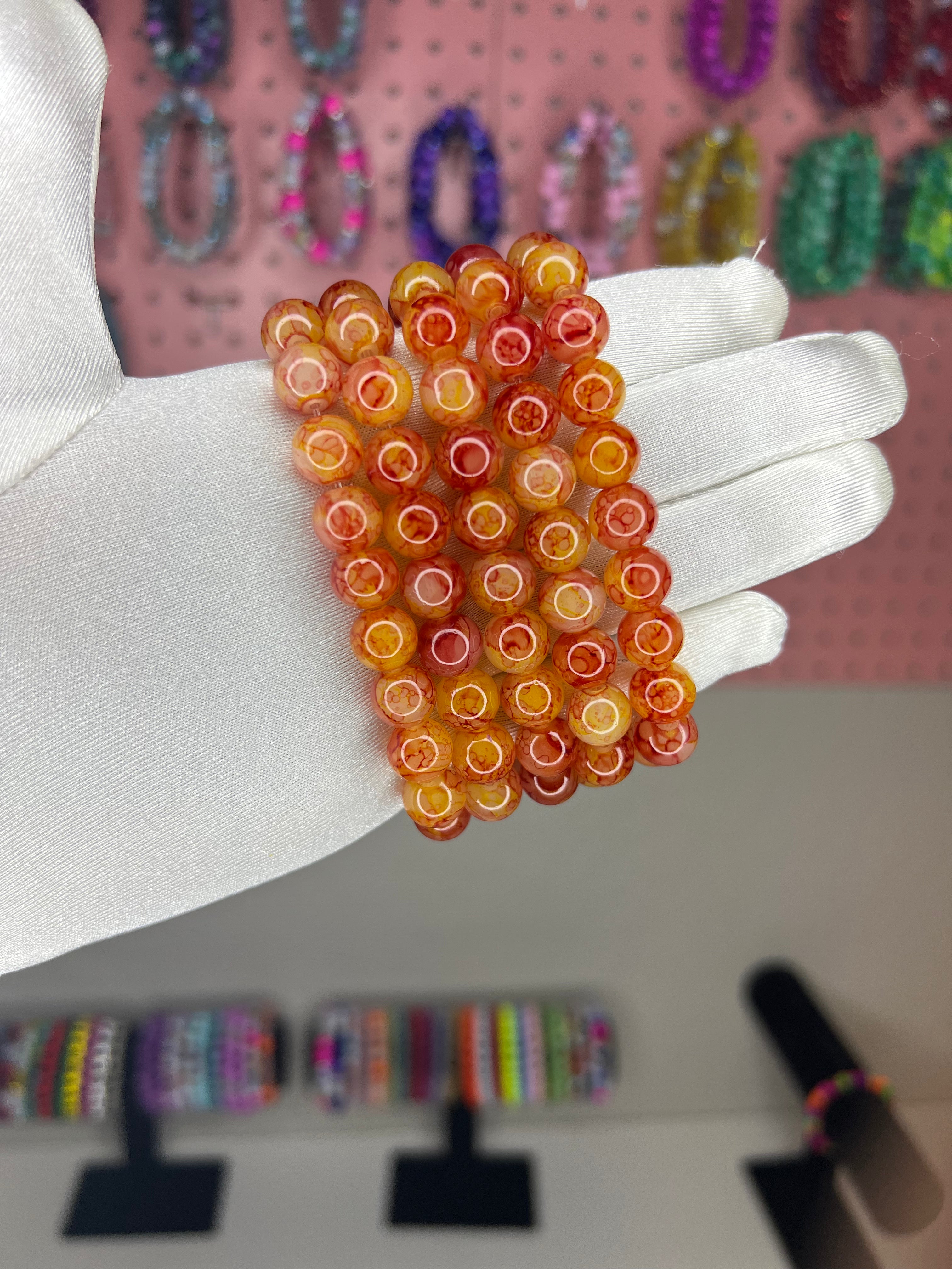 “Flamin Hot” beaded bracelet