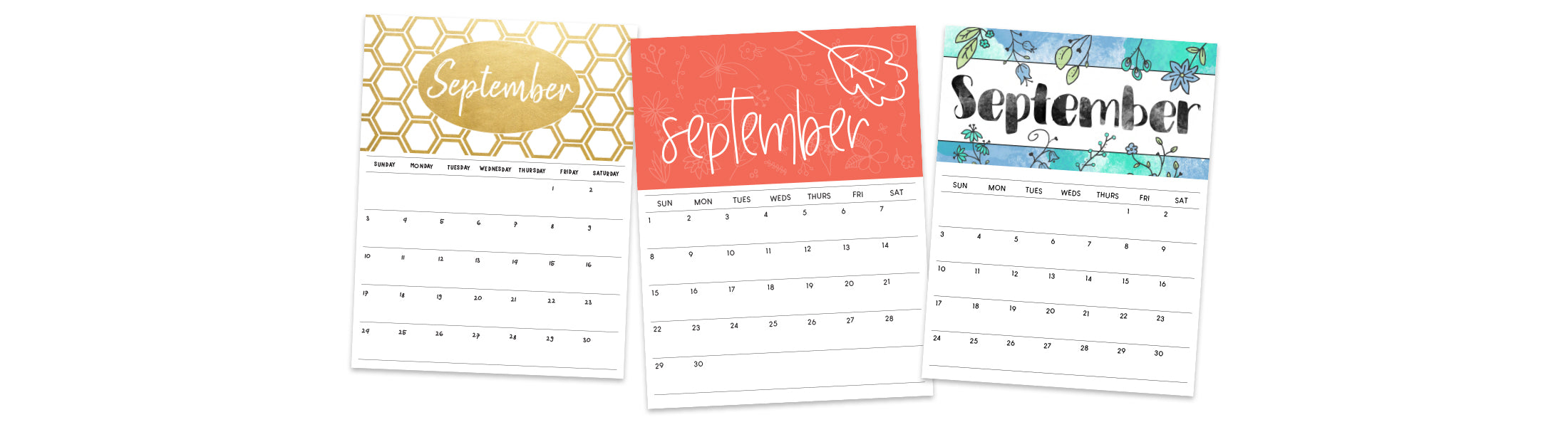 Printable September Calendars