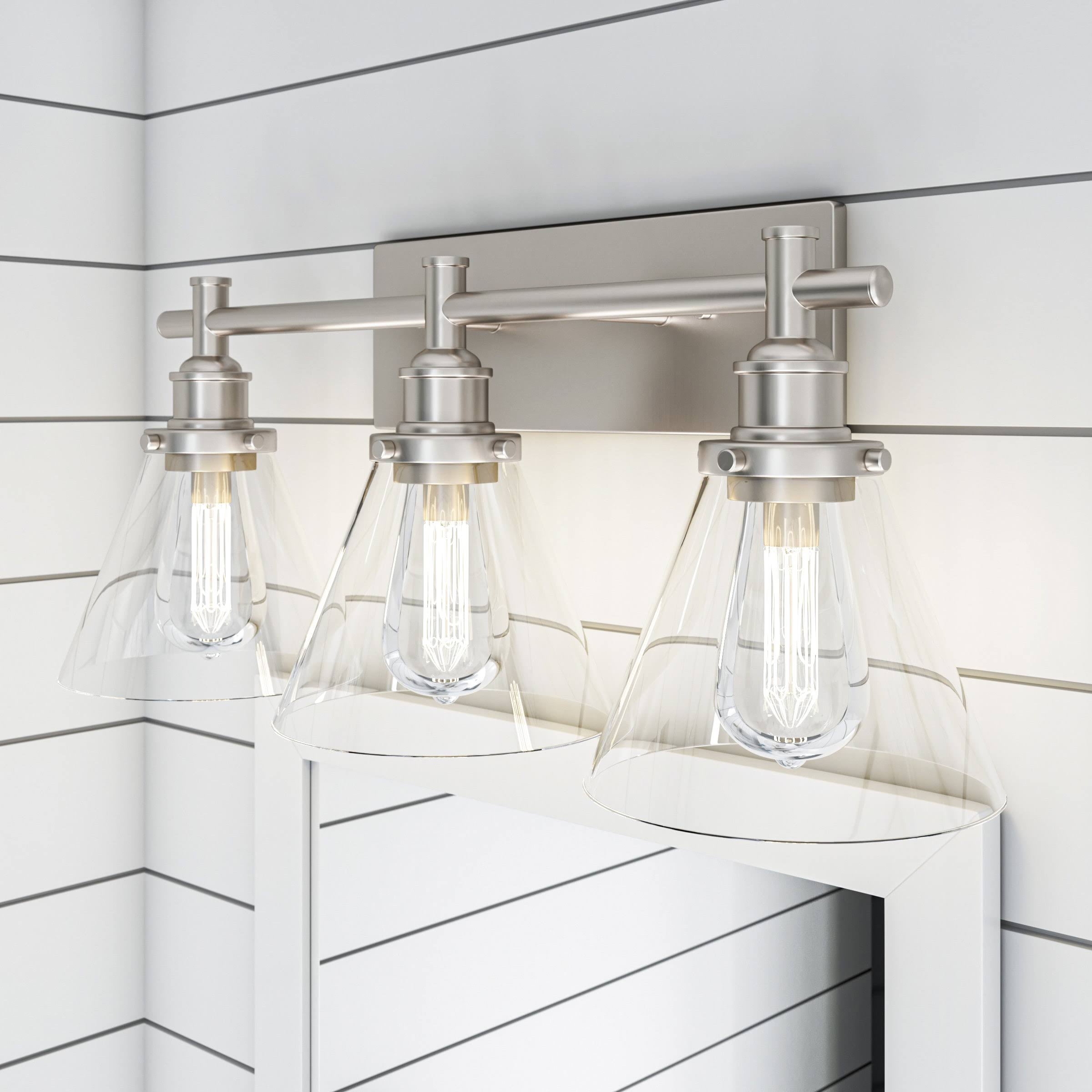 + Roth 3-Light Nickel Transitional Vanity Light Bar