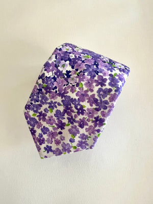 Lilac Floral Lavender Necktie - BoWagon