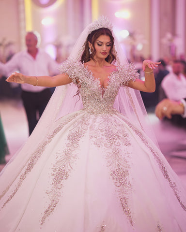 Gorgeous Bride Wearing a High-End Wedding Dress