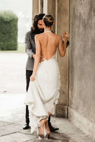 Bridal dress shoot highlighting Italian elegance