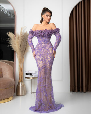 Roseline Dress with Crystals and Feathers – Blini Fashion House