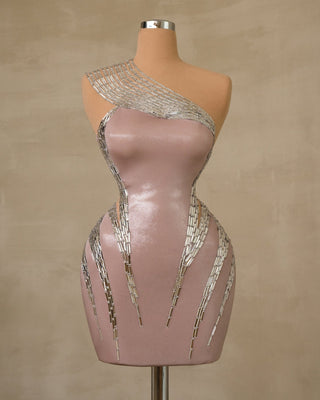 Strapless Dress - Silver Embellishments - Haute Couture – Blini