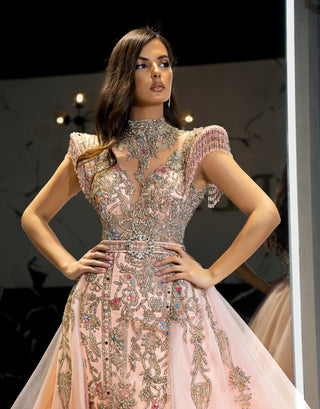 Egret Stone-Embellished Dress – Blini Fashion House