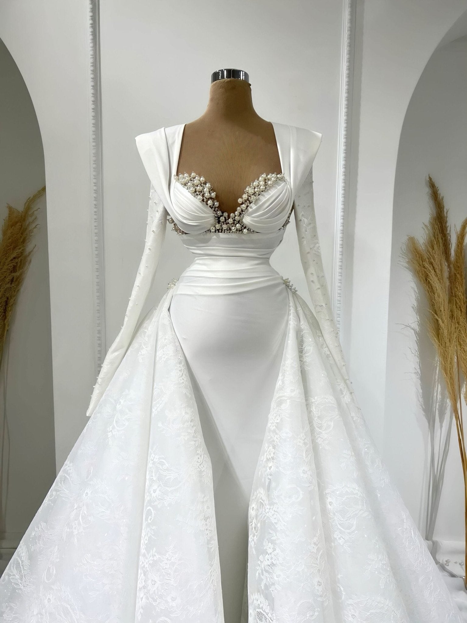 Rosella Pearl Detailed Overskirt Bridal Dress Blini Fashion House 