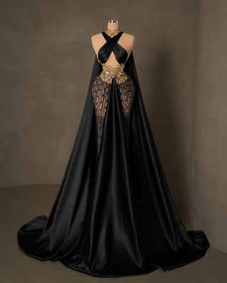 Sparkling Black Pearls Beading Gown: Ruched Satin Evening Dress For  Celebrity Style From Wevens, $112.07