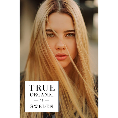 Scandinavian girl for organic skincare products True organic of Sweden