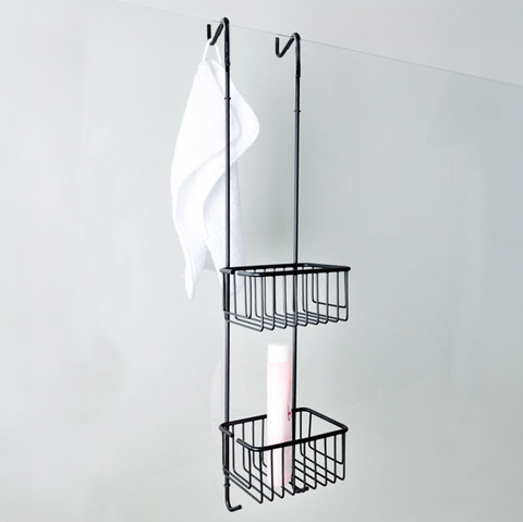 Luxury shower basket for hanging in the shower partition in black from Decor Walther