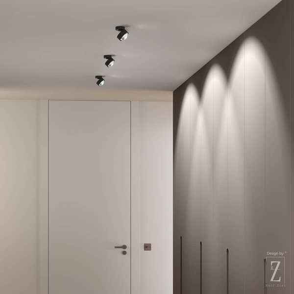 Various ceiling and wall lights from Top Light in living rooms