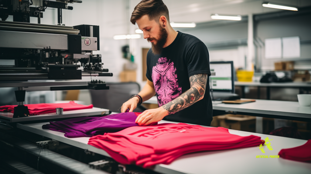 Artificial Printer.  DTG and Screen Printing Technologies for AI T-Shirts printing.