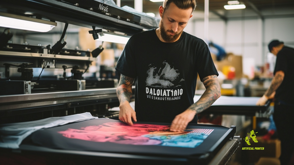 Artificial Printer.  DTG and Screen Printing Technologies for AI T-Shirts printing.