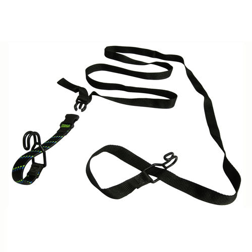 Adjustable Pack Strap/Stretch Strap - Black with Blue / Green Stripe - Rok  Straps Canada