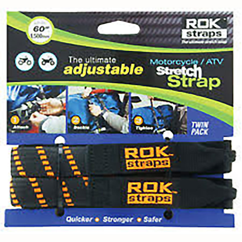 Adjustable Pack Strap/Stretch Strap - Black with Blue / Green Stripe - Rok  Straps Canada