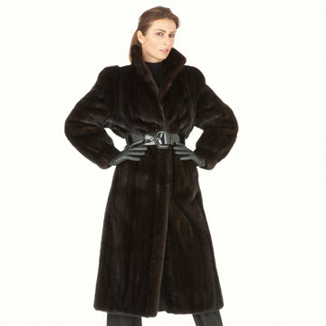Dark Ranch Black Mink Fur Coat Jacket M No Monogram Unique Design