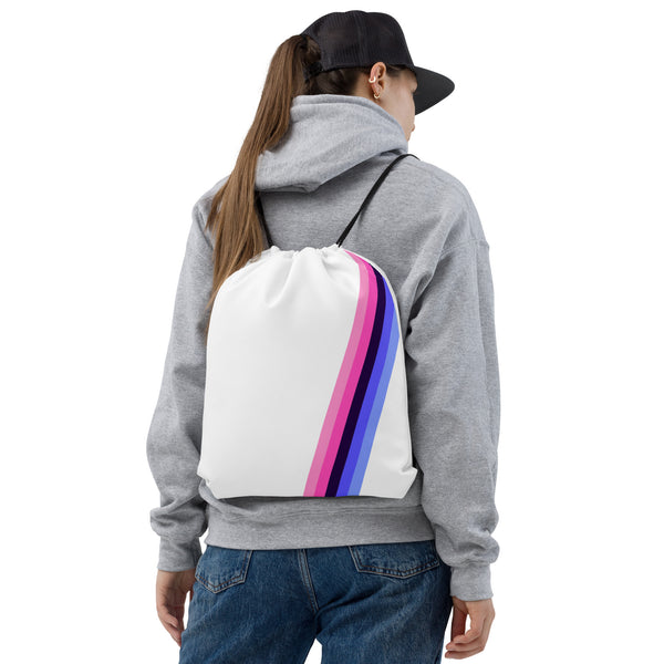 Omnisexual Diagonal Flag Colors LGBTQ+ Drawstring Bag