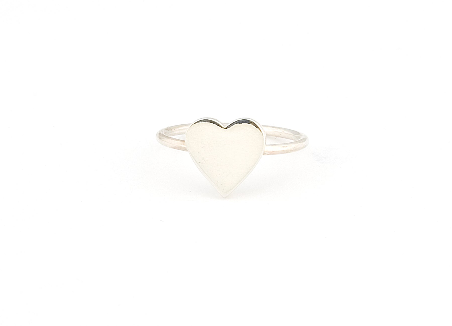 Silver Glitter Heart Mood Ring