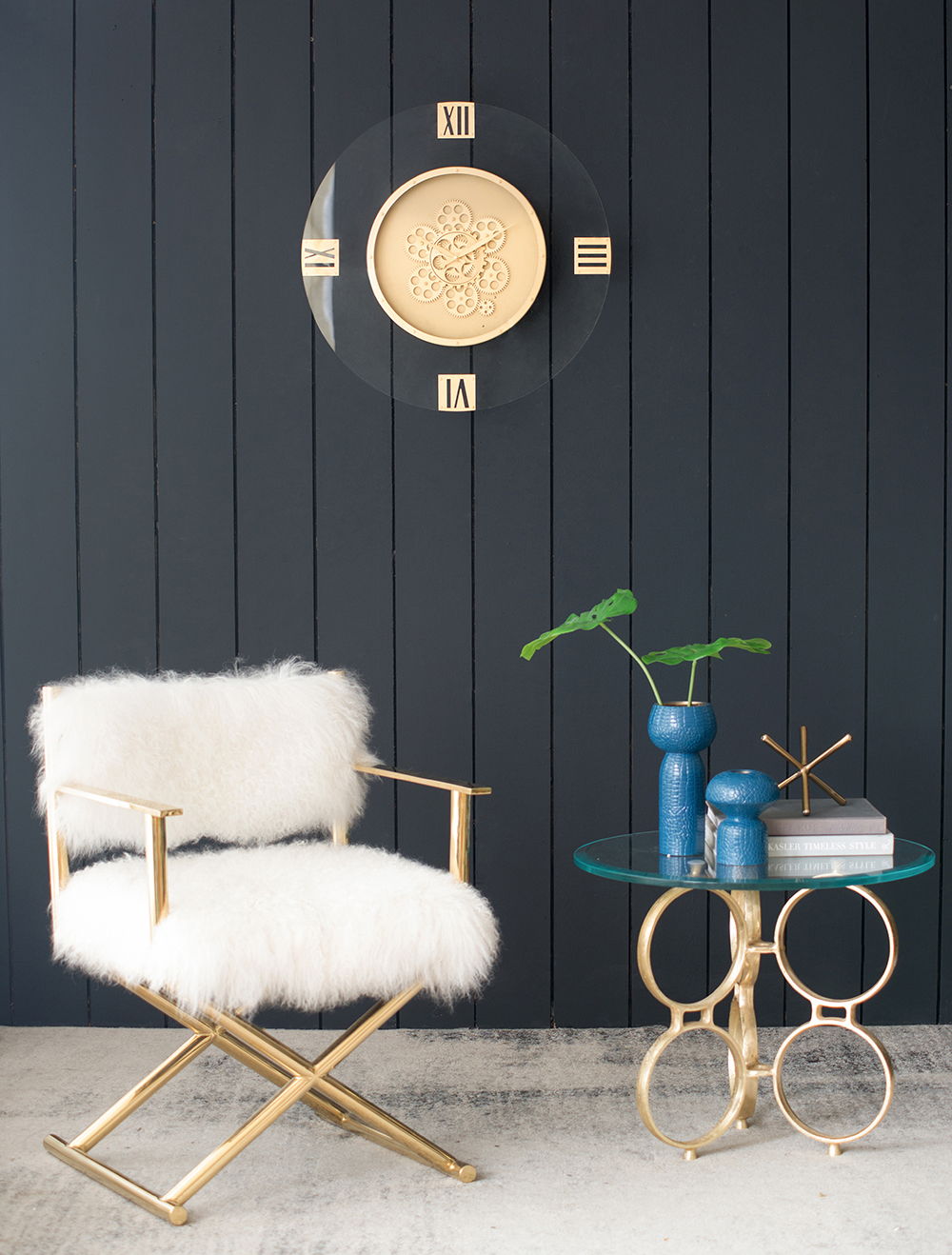 Evergreen Decor - Round Moving Gear Roman Numeral Clock - Multicolor image 4