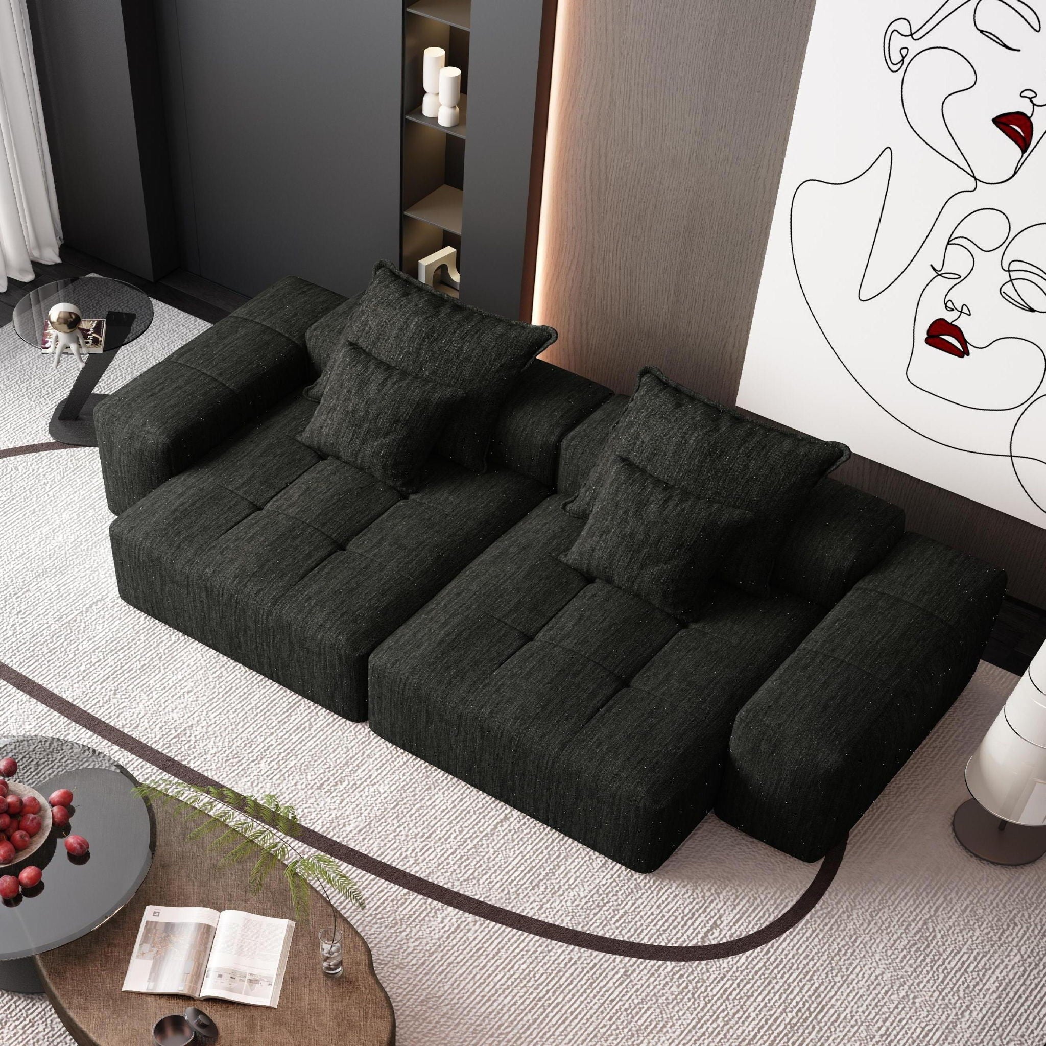 Bobby Furniture - Modern Oversized Diy Combination Modular Sectional Sofa With Pillows image 28