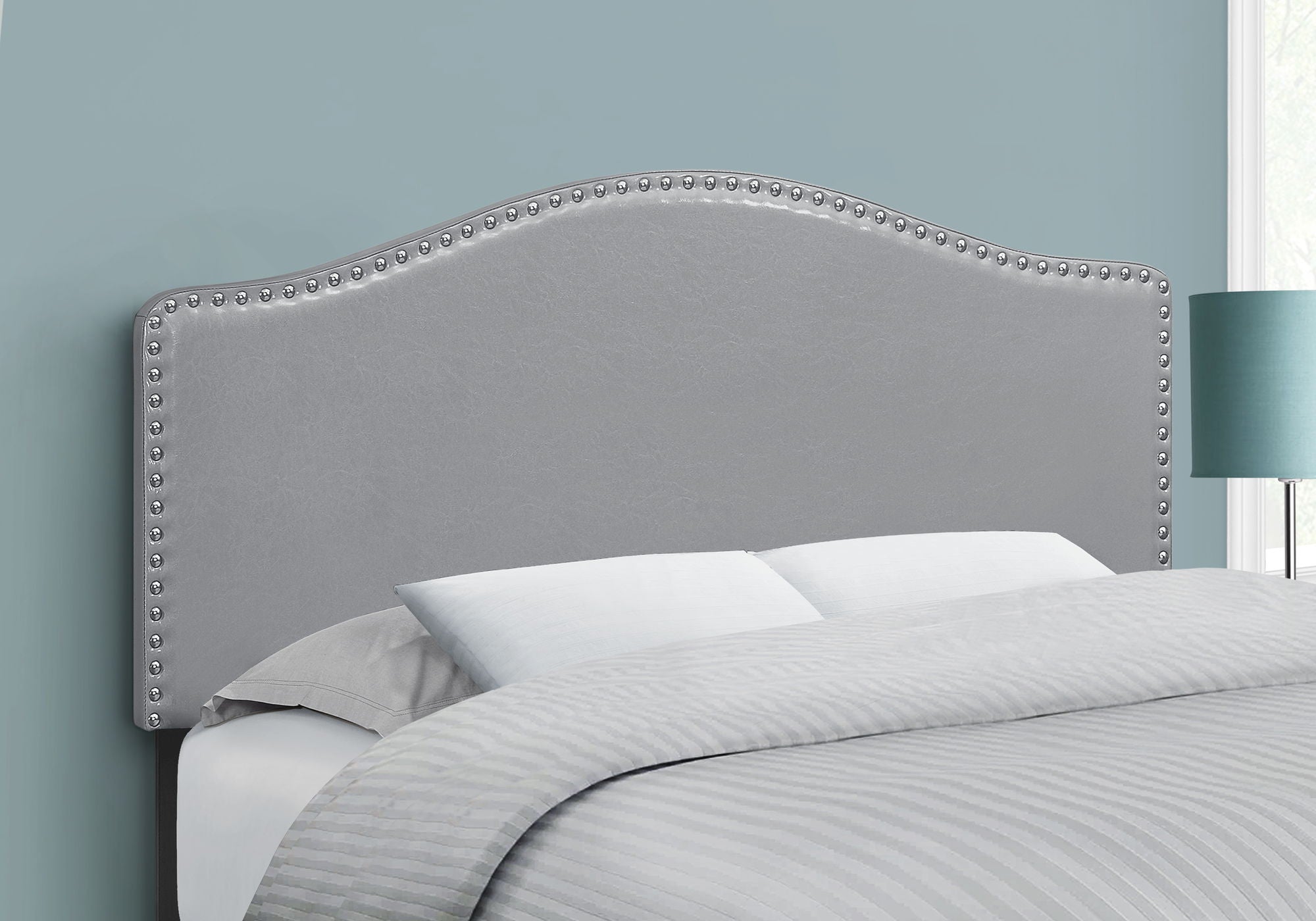 8th Street - Full Size, Bed Headboard Only, Upholstered Transitional - Gray image 2