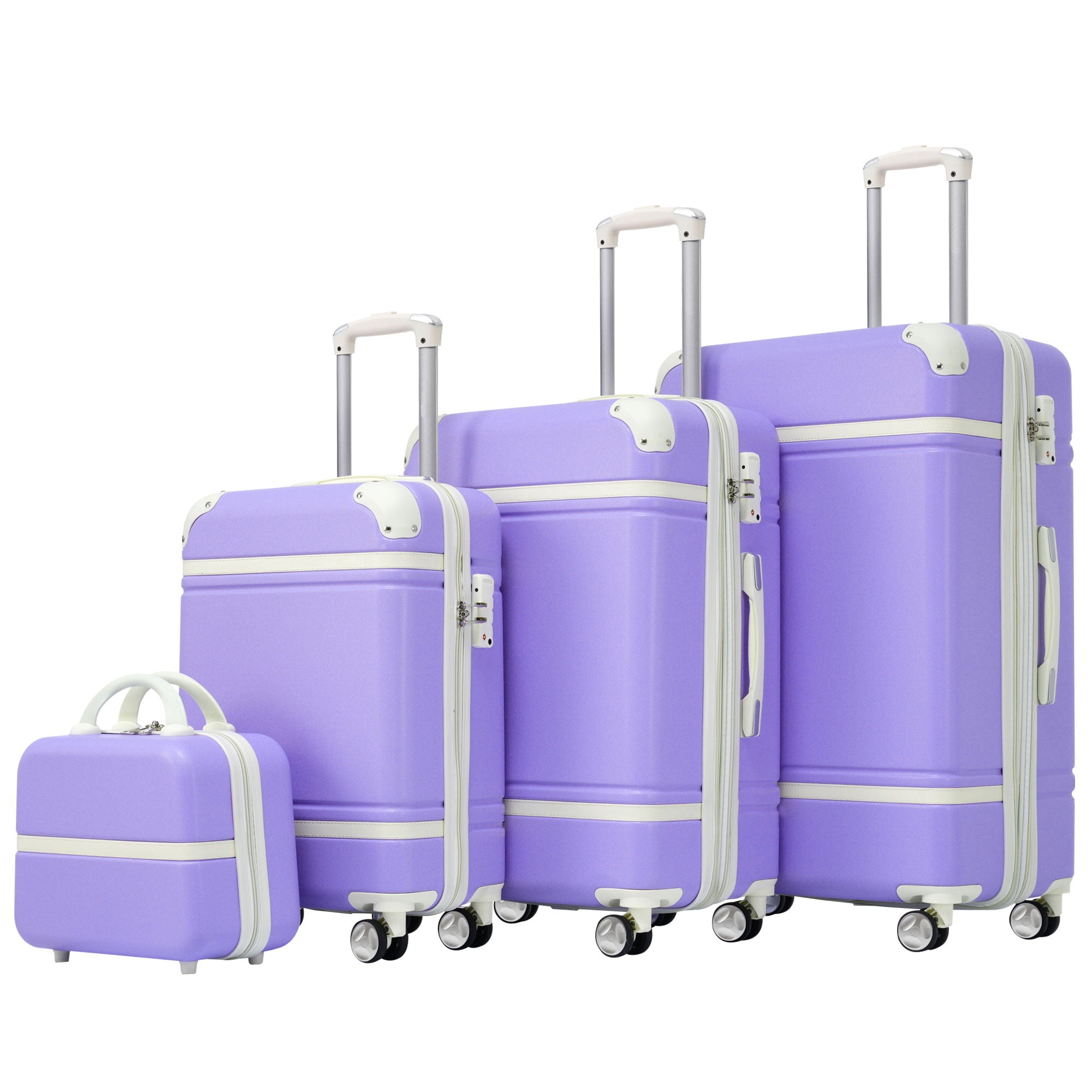 SUM Luggage - Hardshell Luggage Sets 4 Pieces 20" / 24" / 28" Luggages And Cosmetic Case Spinner Suitcase With Tsa Lock Lightweight image 24