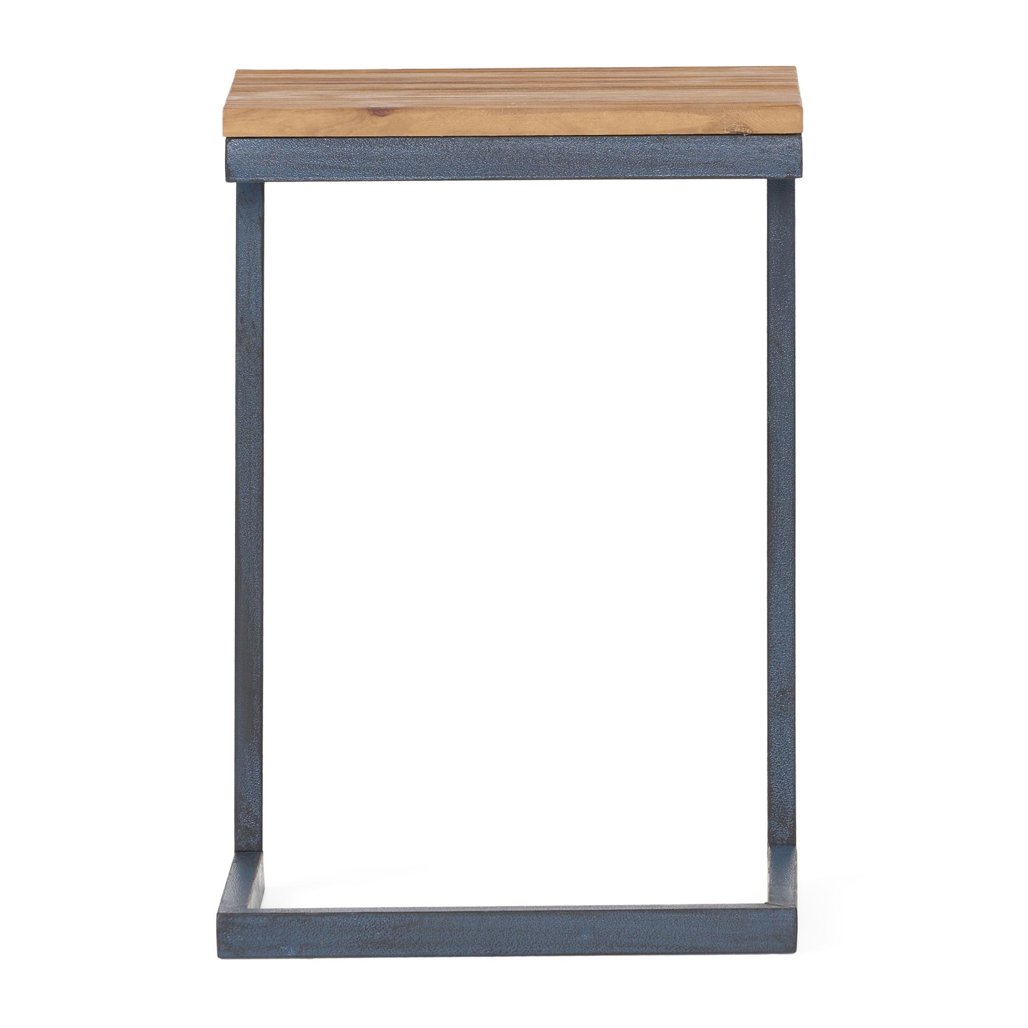 Home Living - C Shaped End Table With Iron Base And Fir Wood To image 5