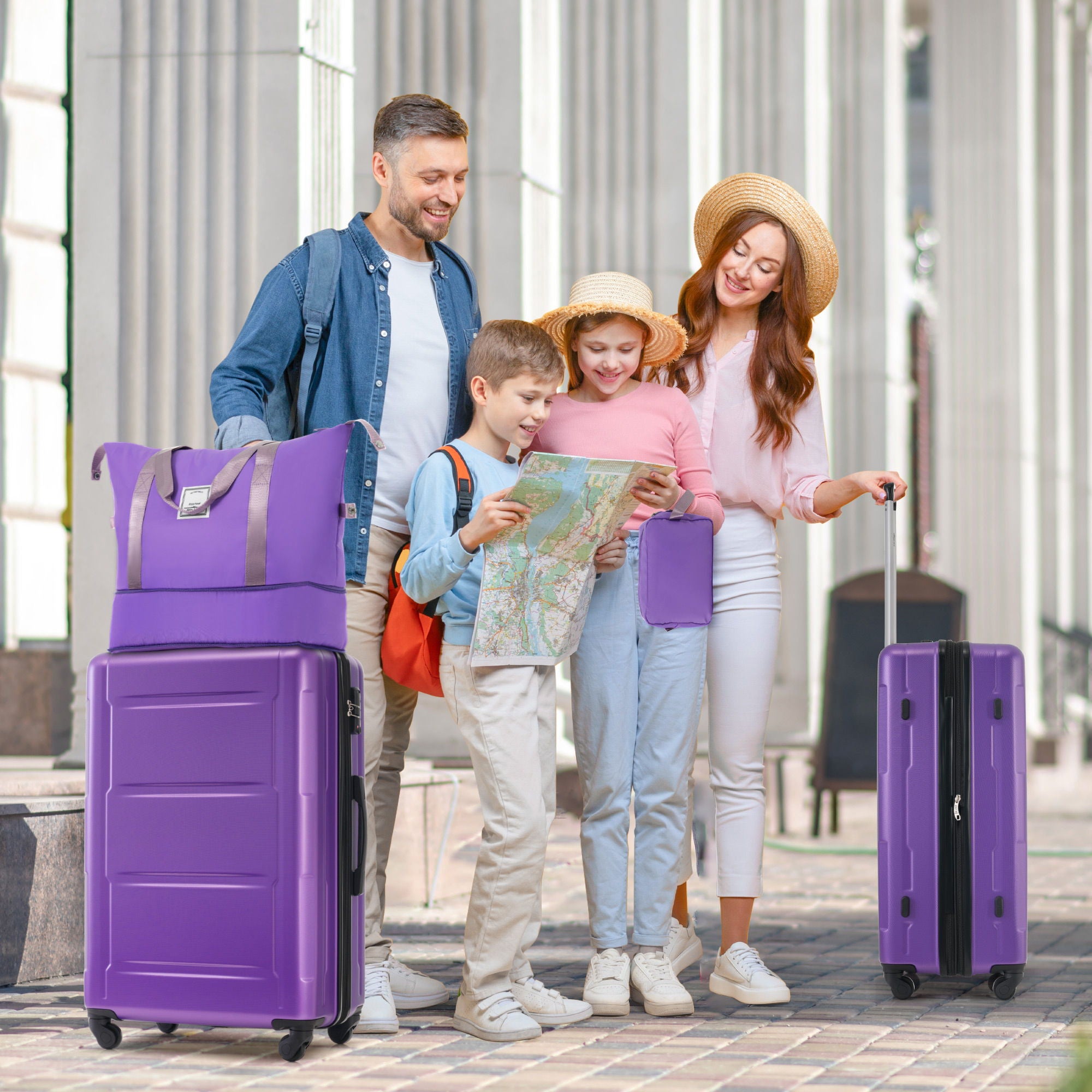 SUM Luggage - 2 Piece Luggage Set With Bags Expanable Spinner Wheels ABS Lightweight Suitcase With Tsa Lock 20" / 24" image 9