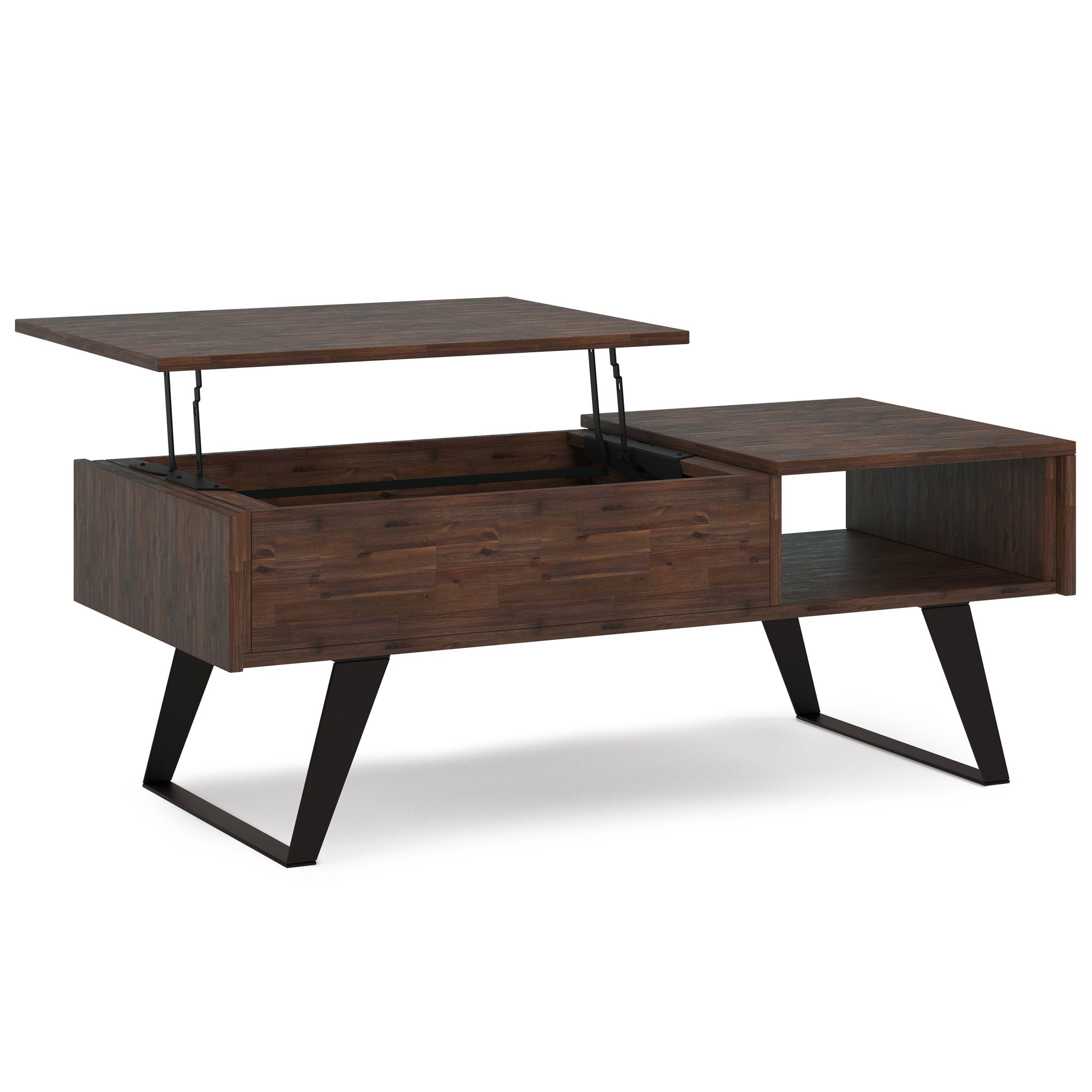 Simpli-Home - Lowry - Lift Top Coffee Table - Distressed Charcoal Brown image 3