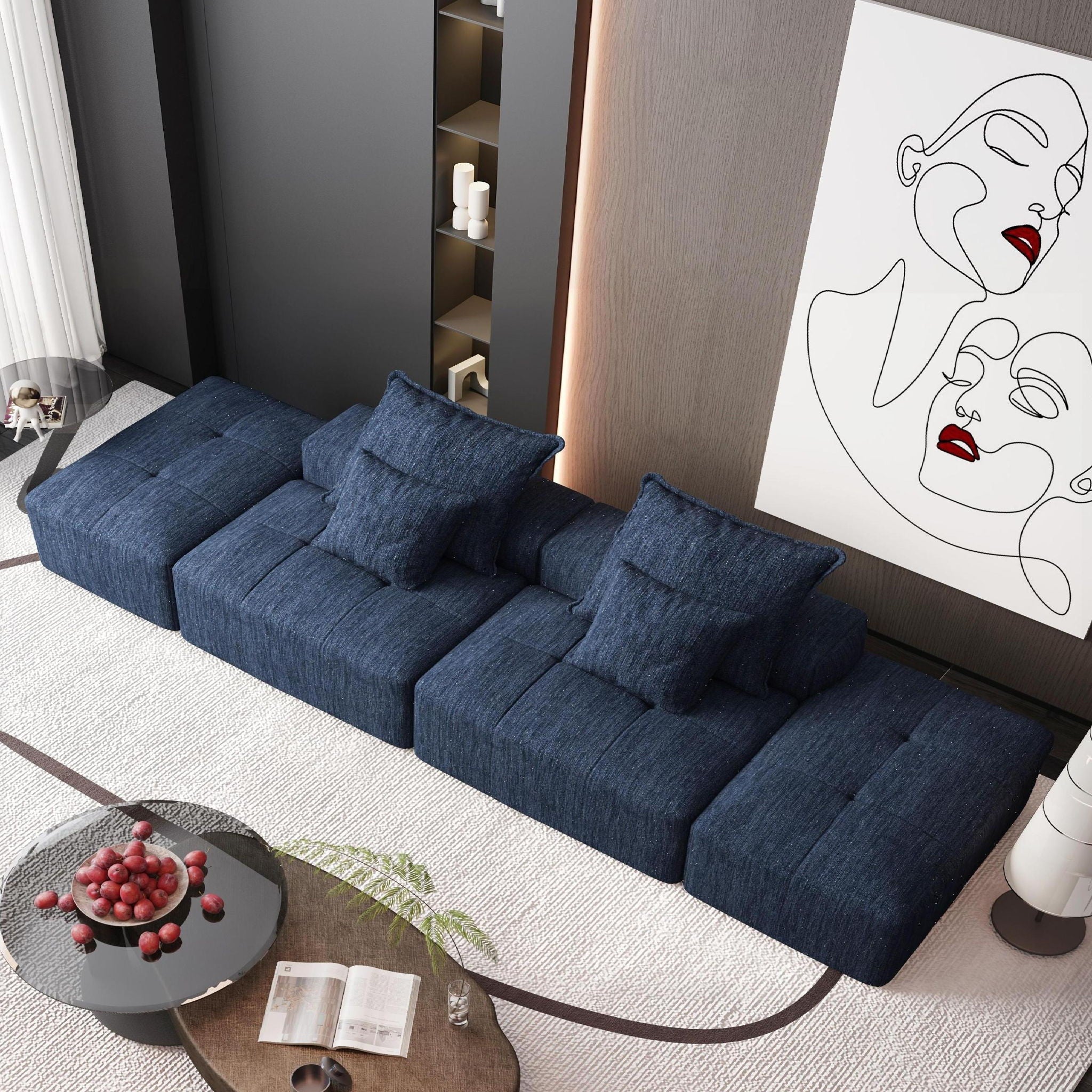 Bobby Furniture - Modern Oversized Diy Combination Modular Sectional Sofa With Pillows image 10