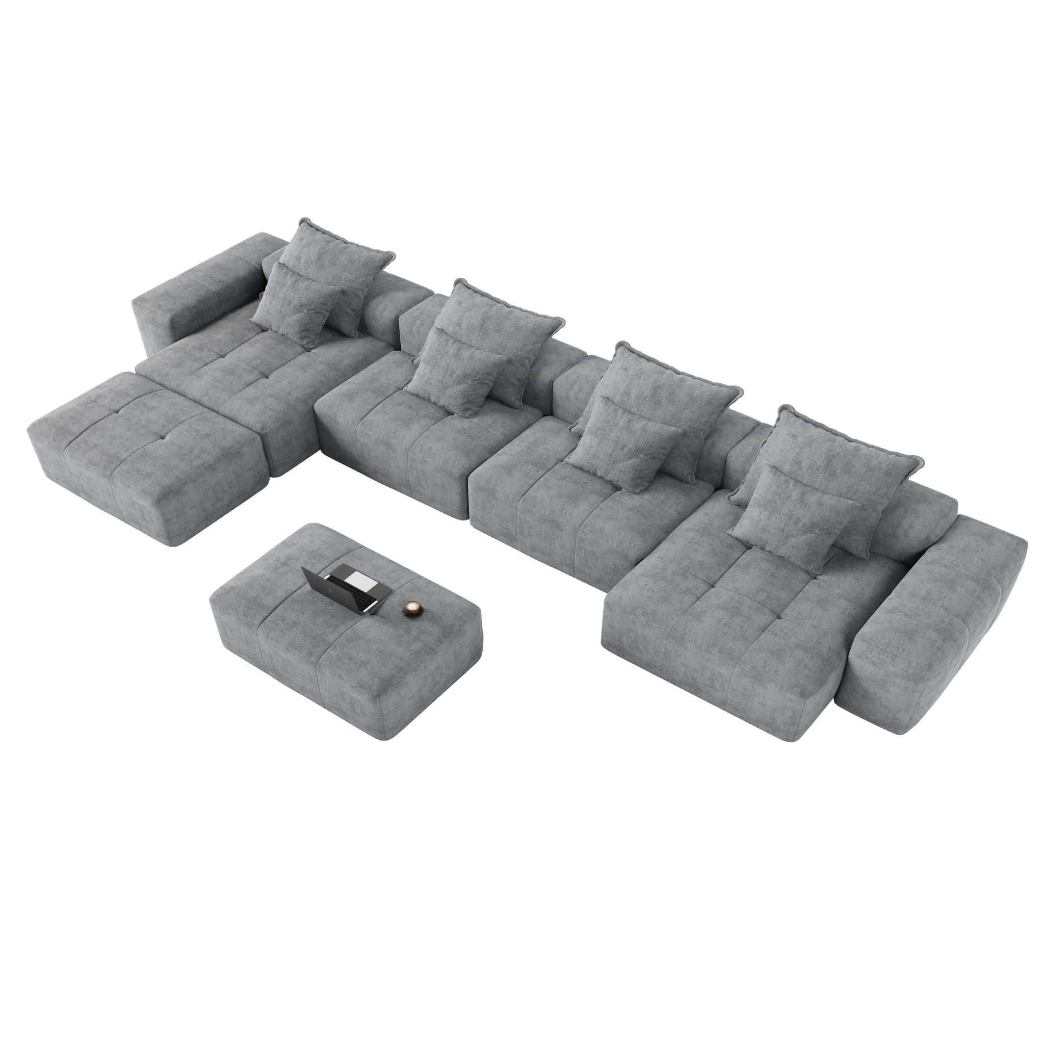 Bobby Furniture - Modern Oversized Diy Combination Modular Sectional Sofa With Pillows image 50