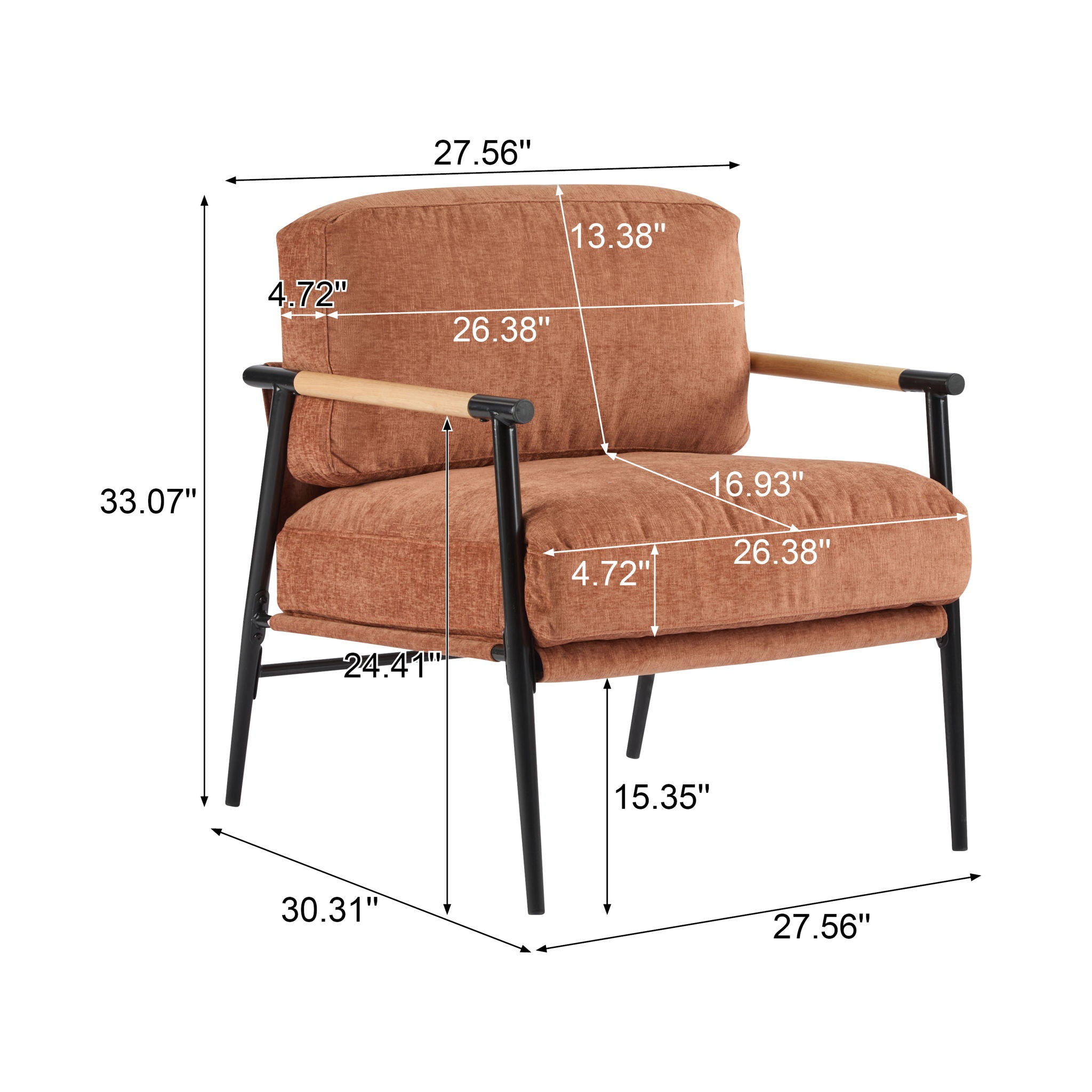 Purenest - Modern Accent Chair With Plush Cushions, Cozy Seating image 13