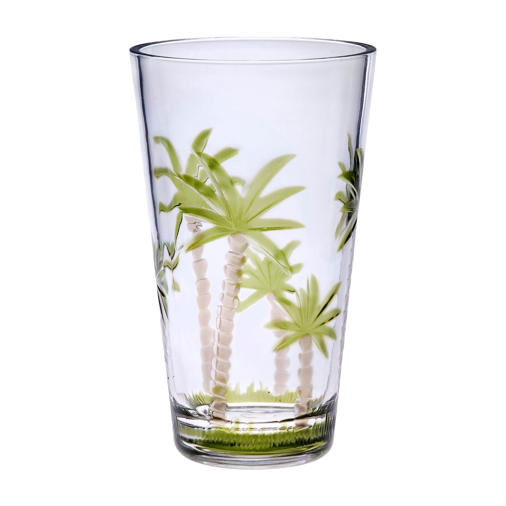 California Drinkware - Palm Tree Design Acrylic Hi Ball Glasses Plastic, Bpa Free (Set of 4), 20Oz - Clear image 3