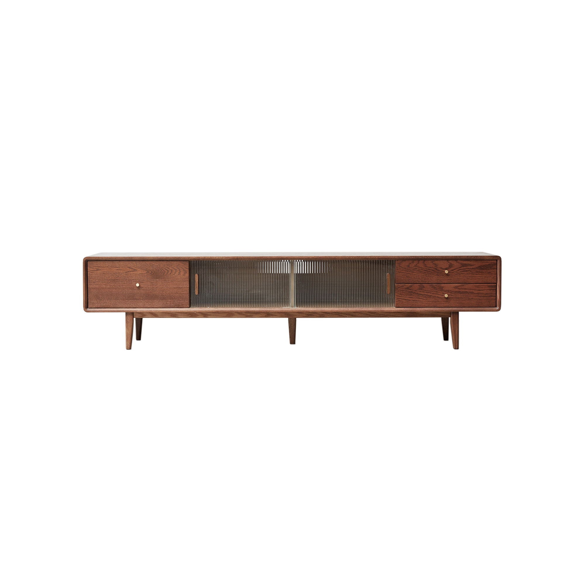 Yeswood Furniture Store - TV Cabinet With Chinese Changhong Glass Doors, Two Drawer Storage Space TV Standing image 7