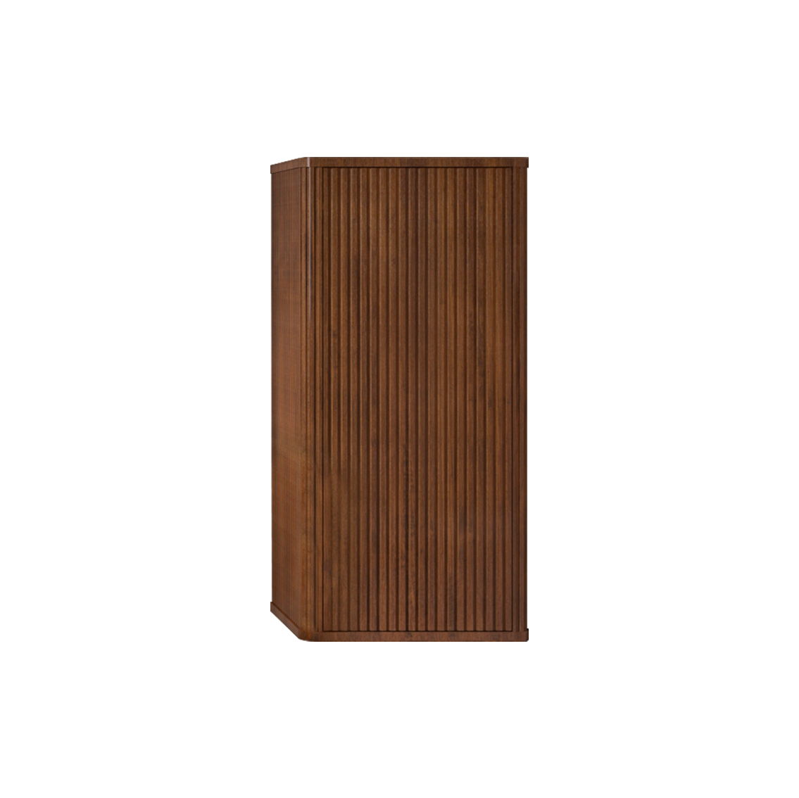 Abay Home - Striped Walnut Bathroom Floating Side Cabinet, Wall-Mounted Storage Cabinet For Small Spaces - Walnut image 1