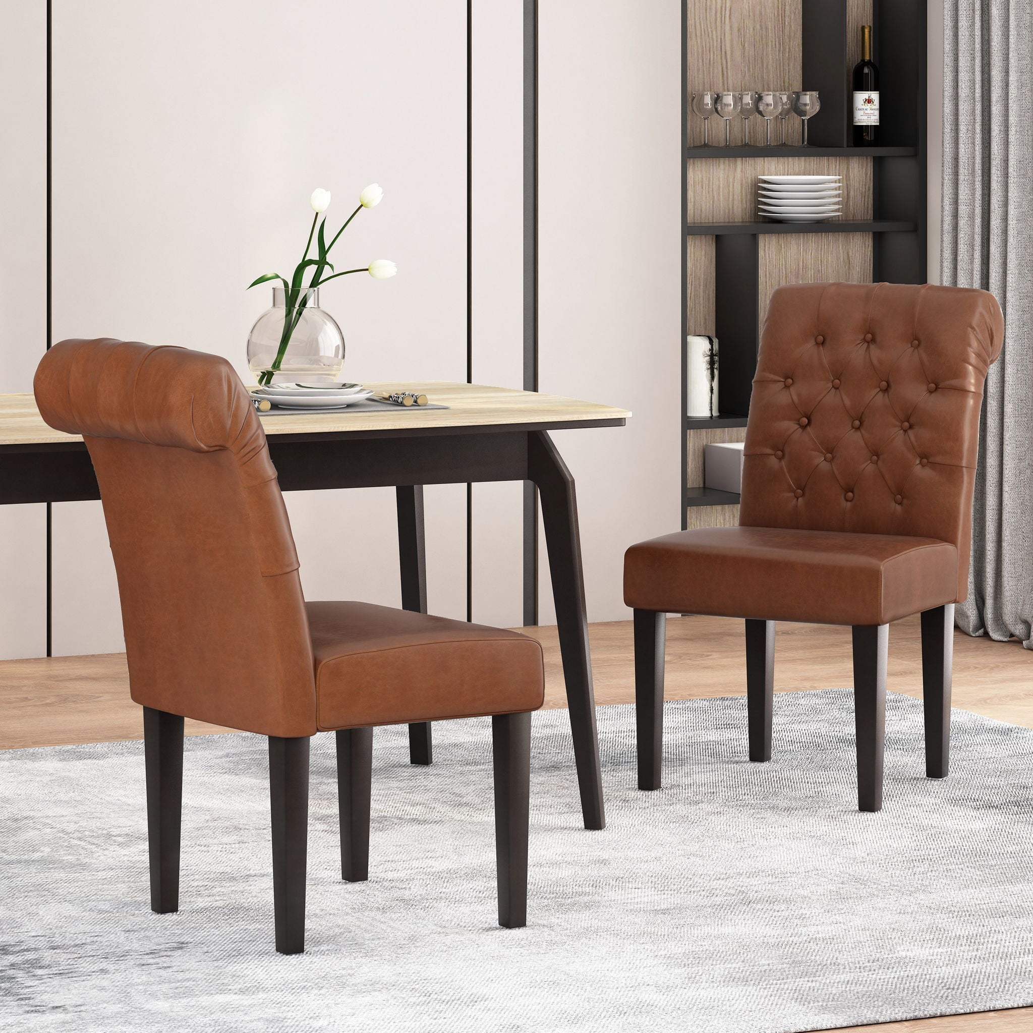 CloudHouse - Broxton - Tuft Dining Rolltop Chairs With Button Tufted Backrest (Set of 2) image 12