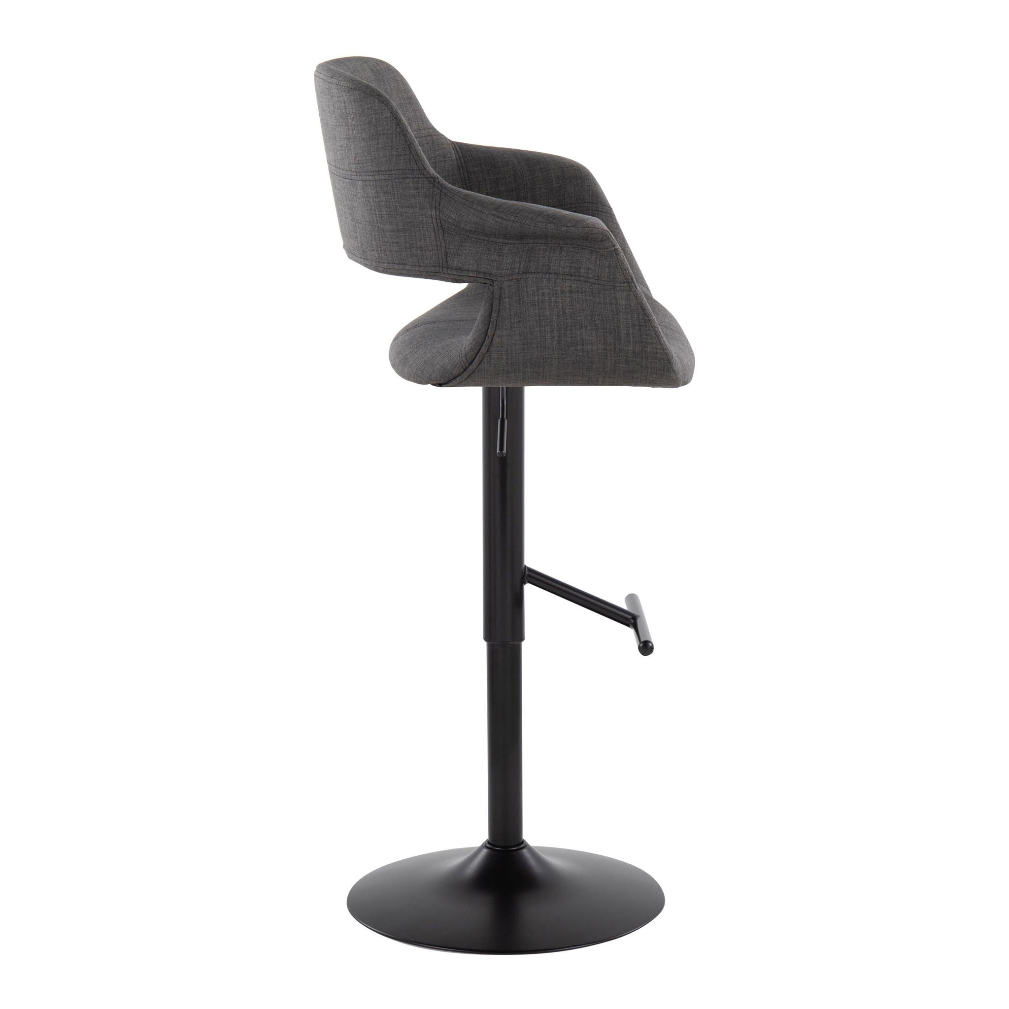 Lumi Source - Vintage Flair - Mid Century Modern Adjustable Barstool With Straight T Footrest (Set of 2) image 8
