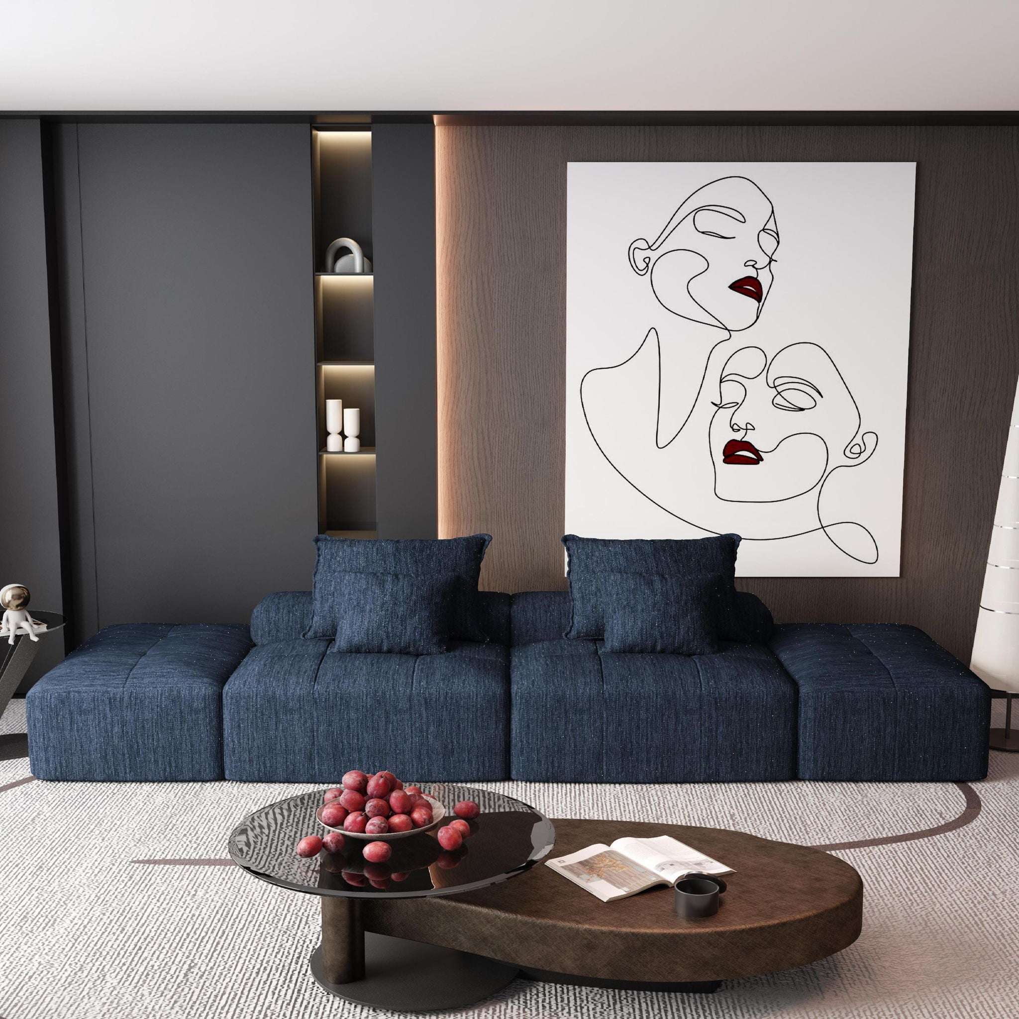 Bobby Furniture - Modern Oversized Diy Combination Modular Sectional Sofa With Pillows image 89