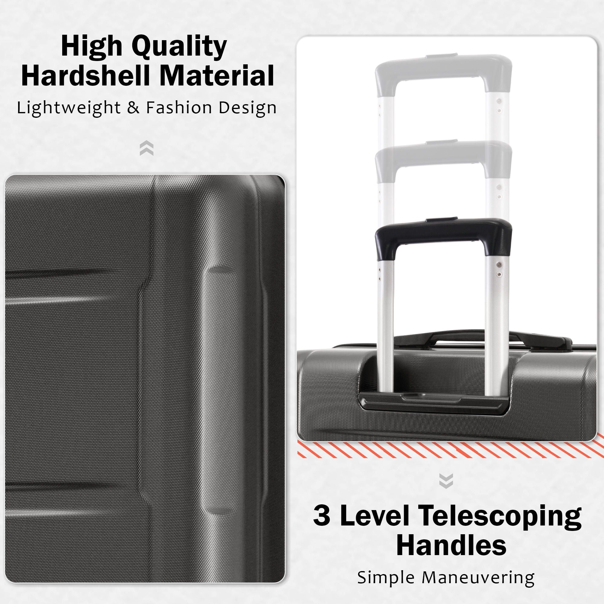 SUM Luggage - 2 Piece Luggage Set With Bags Expanable Spinner Wheels ABS Lightweight Suitcase With Tsa Lock 20" / 24" image 11