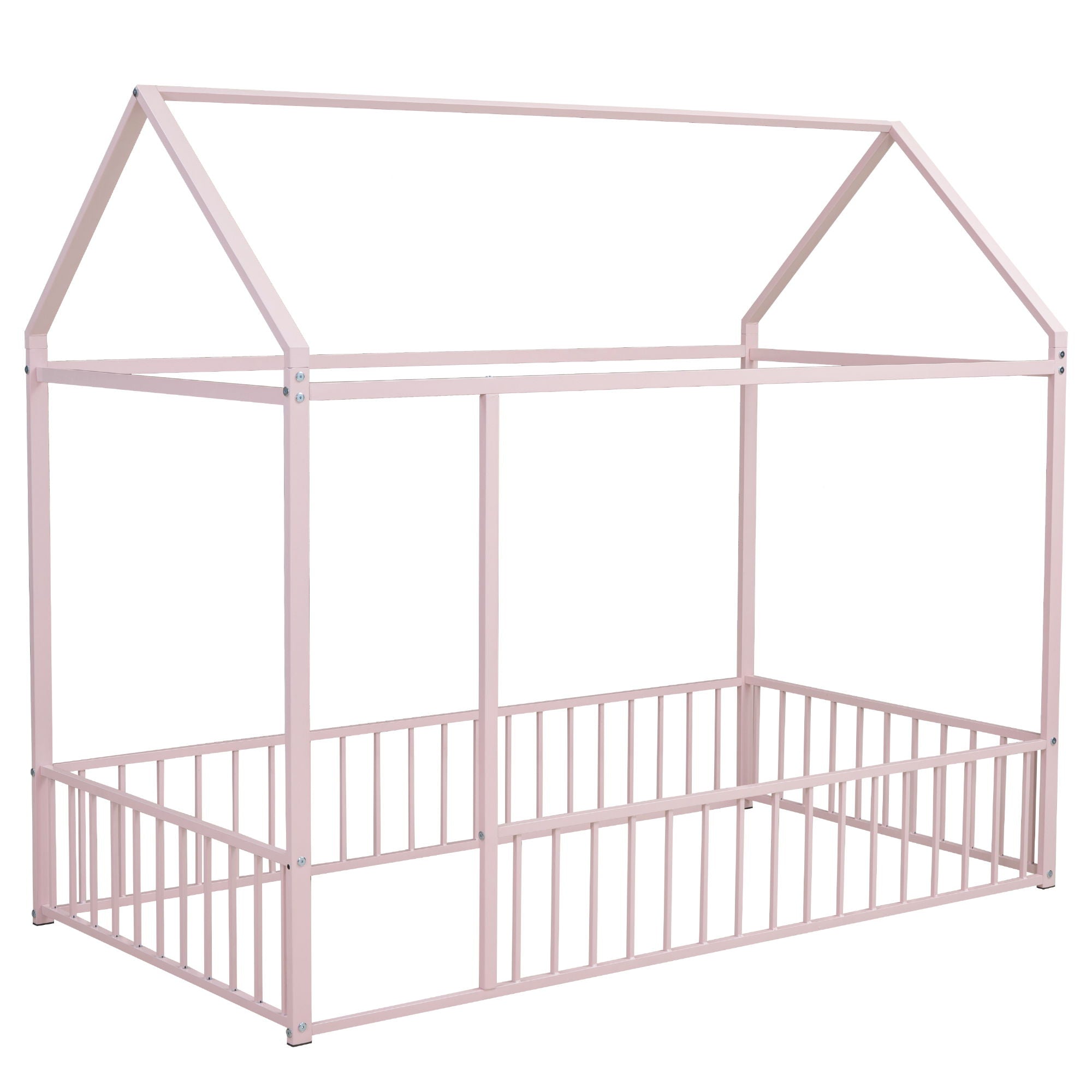 Halcyon Home - Metal Bed House Bed Frame With Fence image 3