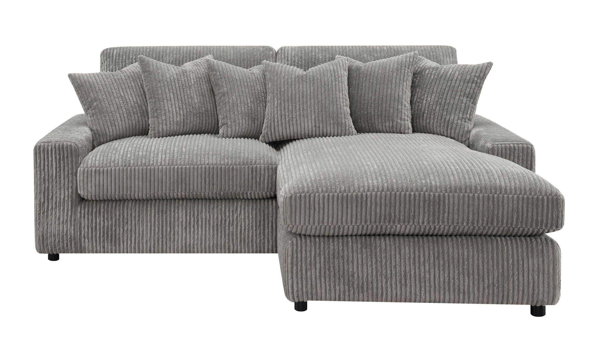 Acme - Tavia - Reversible Sectional Sofa With 6 Pillows - Gray image 3