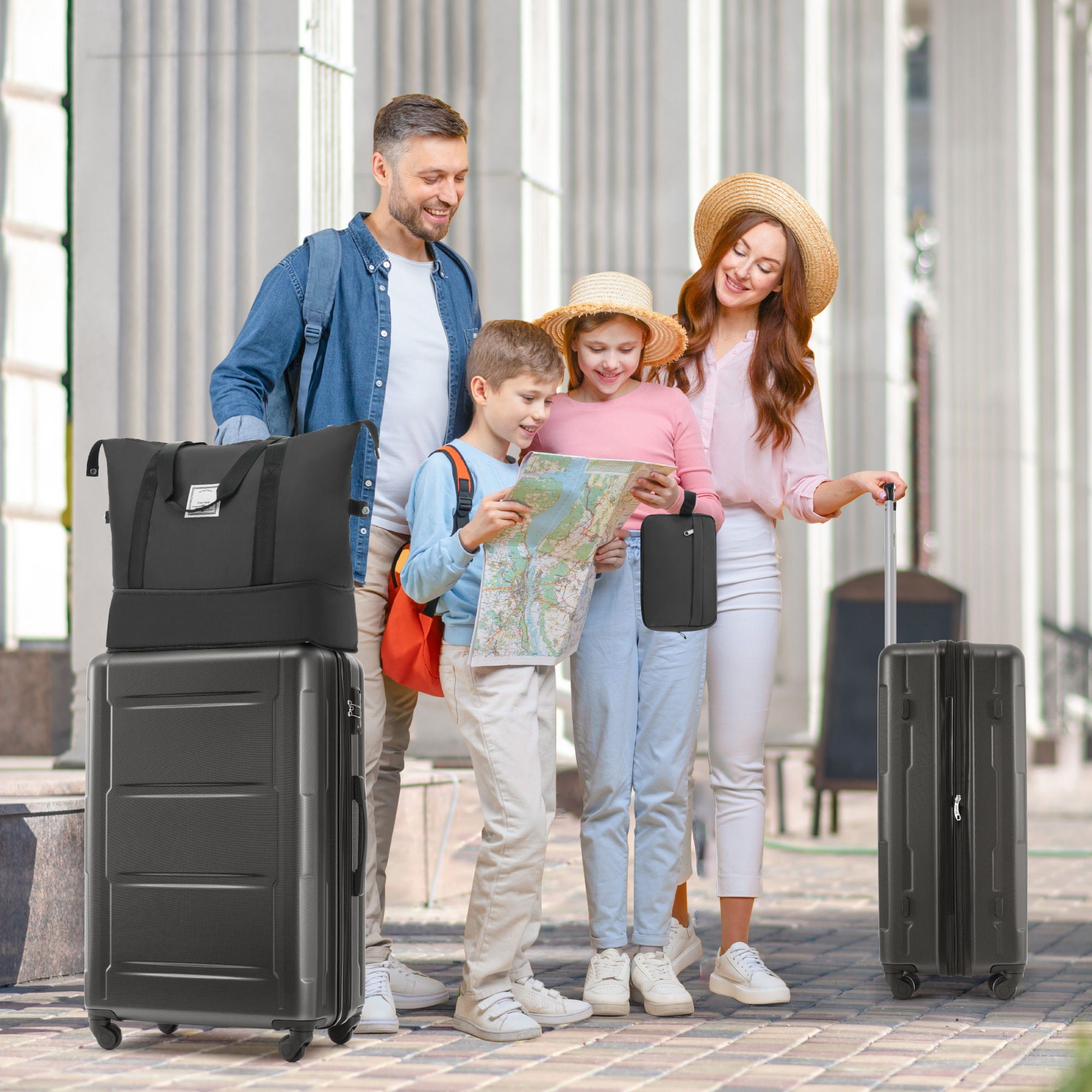SUM Luggage - 2 Piece Luggage Set With Bags Expanable Spinner Wheels ABS Lightweight Suitcase With Tsa Lock 20" / 24" image 15