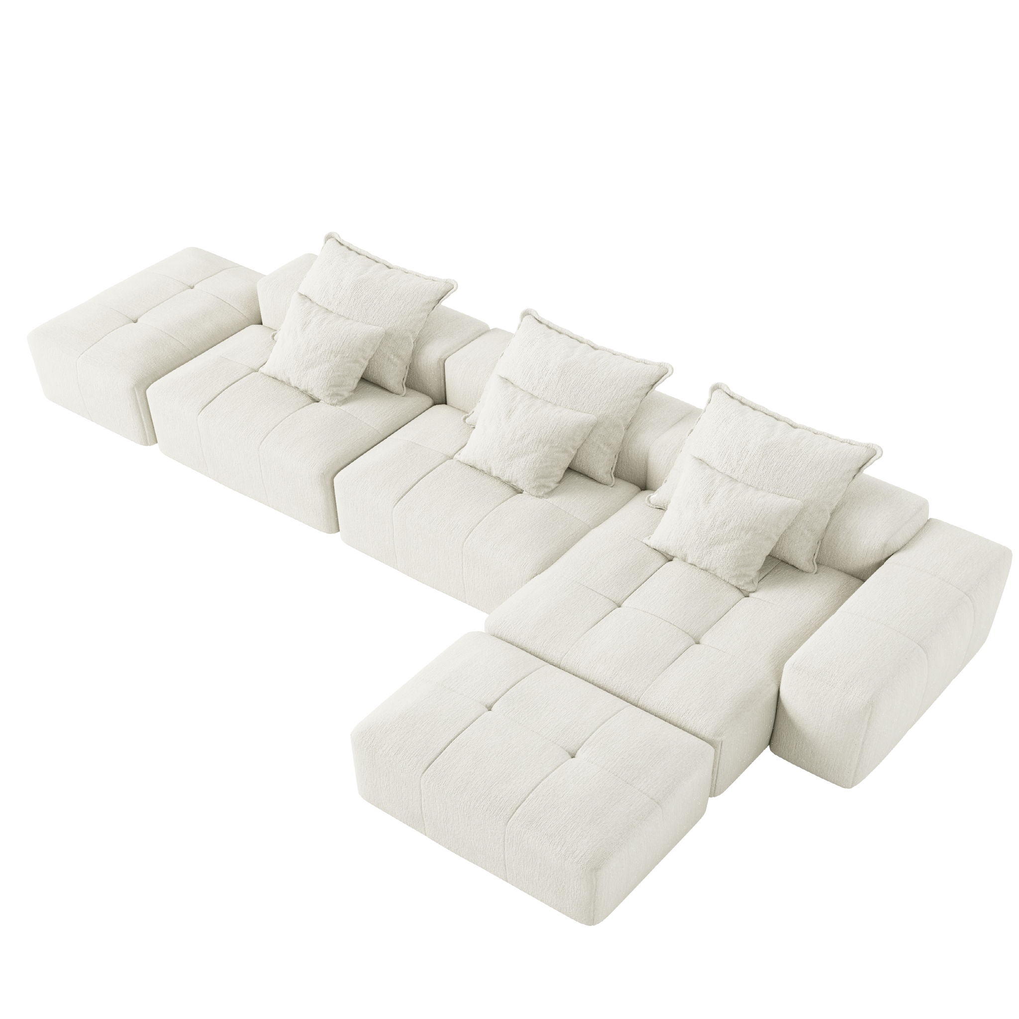 Bobby Furniture - Modern Oversized Diy Combination Modular Sectional Sofa With Pillows image 64