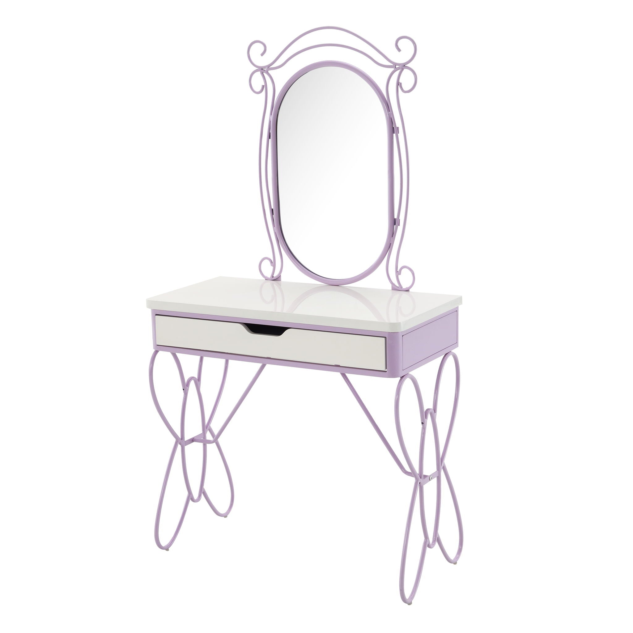 Acme - Priya II - Synthetic Leather Vanity Set - White / Purple image 3