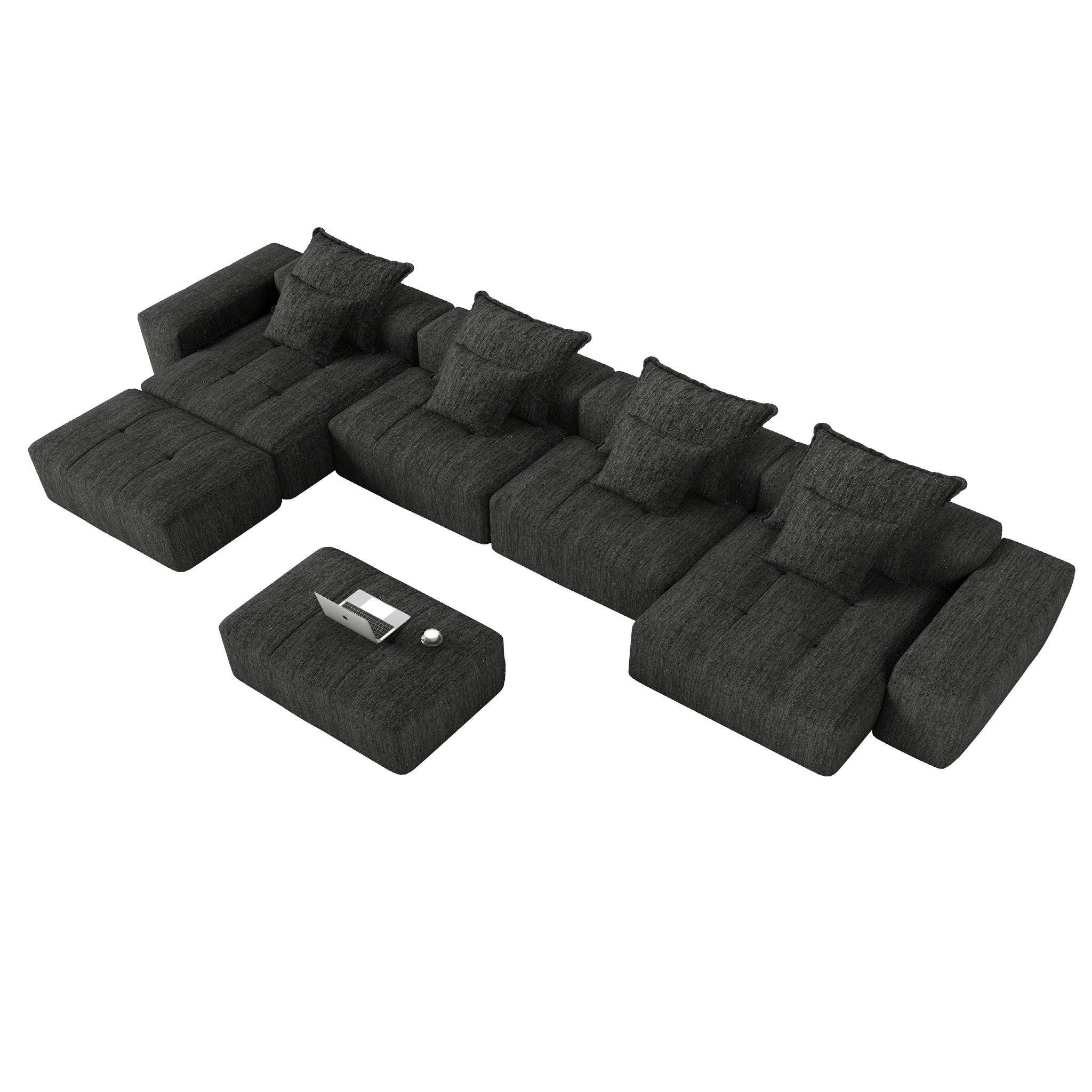 Bobby Furniture - Modern Oversized Diy Combination Modular Sectional Sofa With Pillows image 33
