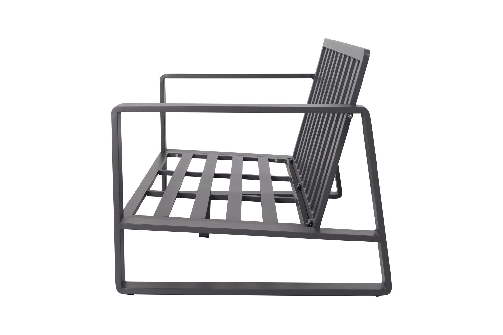 LSI Patio Furniture - Double Sofa With Rectangular Coffee Table, American Cloth Cushion Tino Tino - Milky White image 3